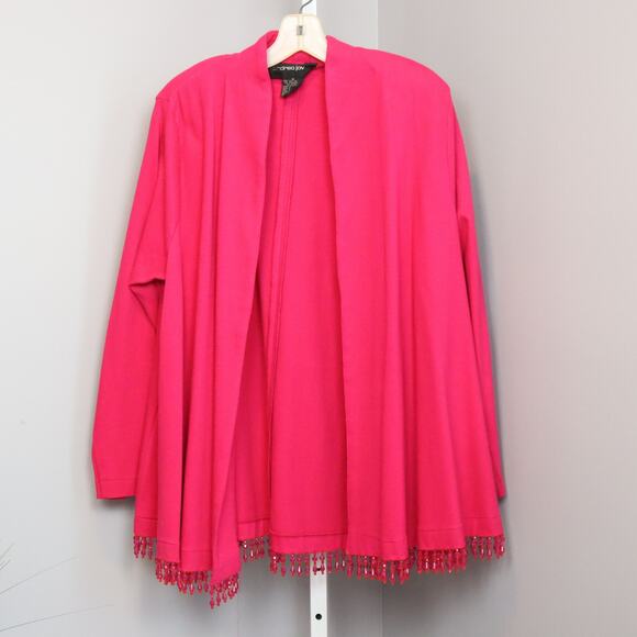 Vintage Andrea Jovine Swing Cardigan with beaded fringe size M - Picture 1 of 6